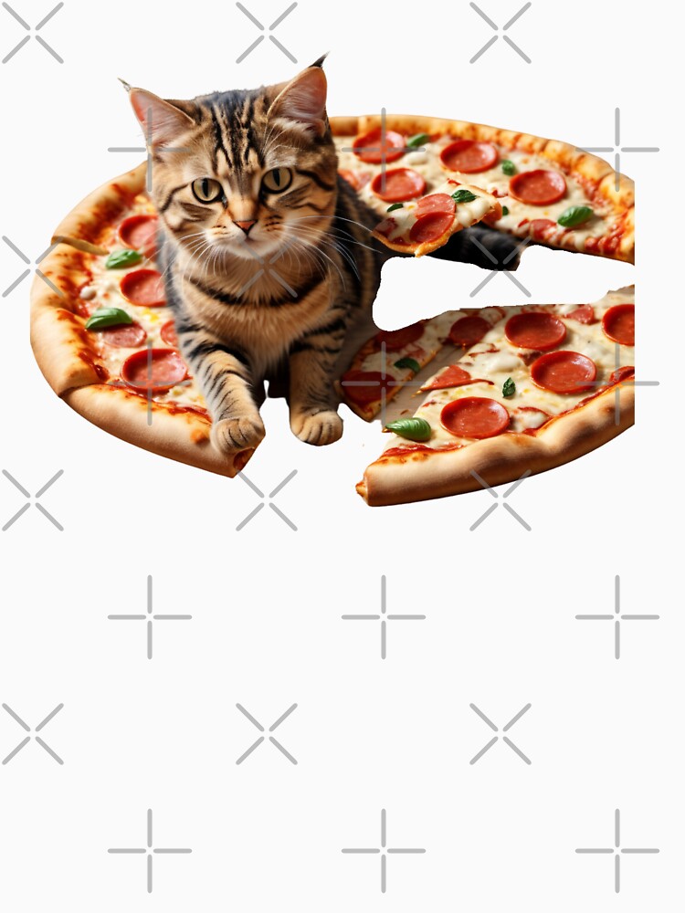 Funny Kitten Food Lover Foodie Pizza Hungry Cat by LEILA ART SPACE
