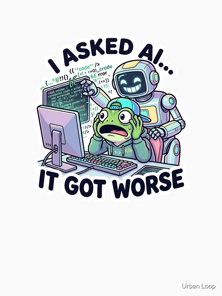Funny AI Coding Meme Sticker by Urben Loop