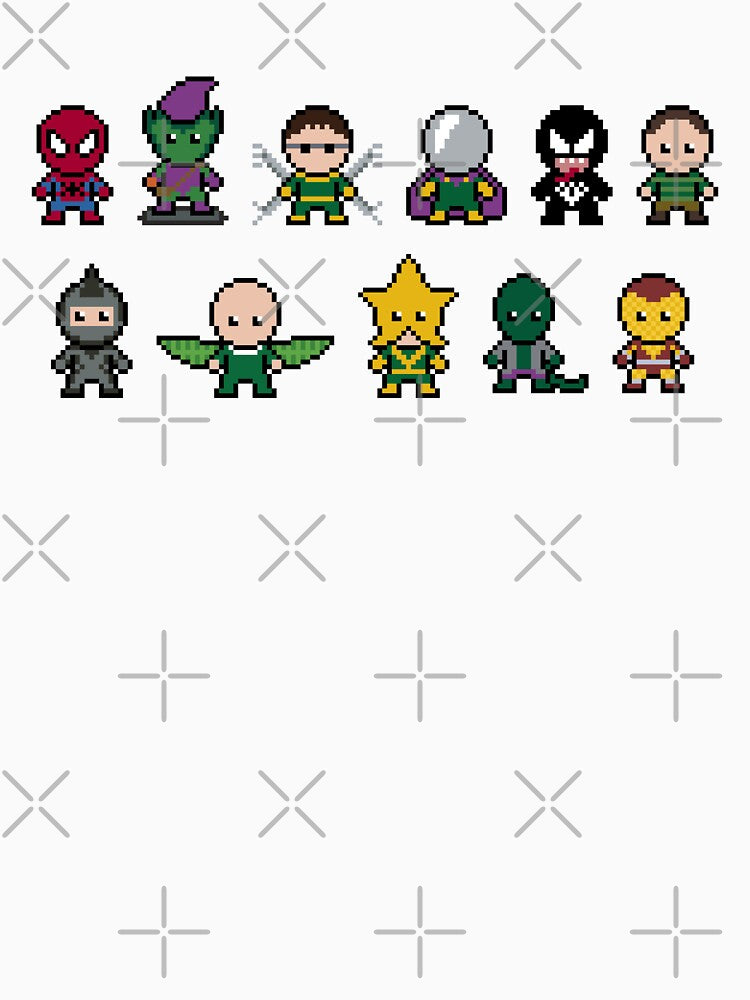 Pixel Characters - Superhero & Villains by FancyOwlDesigns