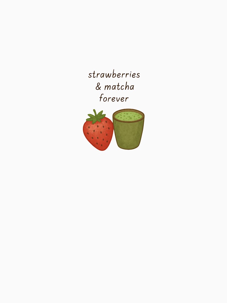 Strawberries & Matcha Forever | Cute Minimal Matcha Cup Design by My Gluten Free Life UK