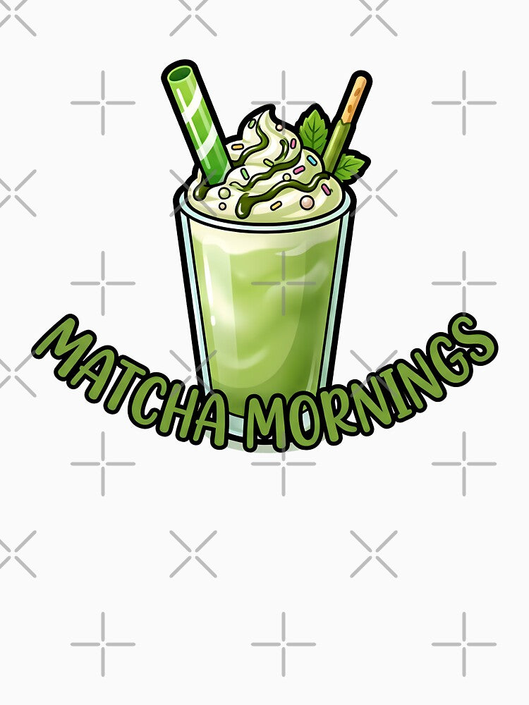 Matcha Mornings Cute Milkshake Green Aesthetic Coziness by BobaBunny76