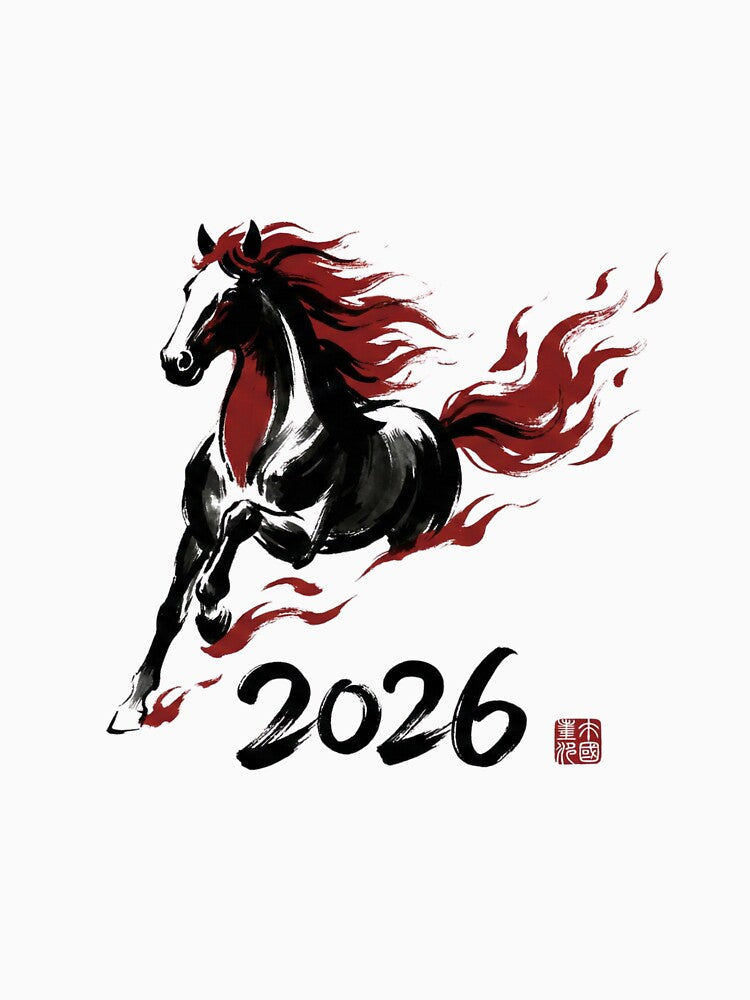 2026 Year of the Fire Horse - Dynamic Ink Wash Art by xMErCUrY03x