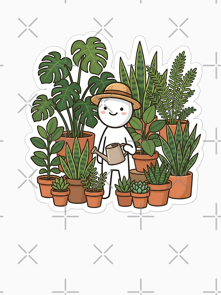 Funny Plant Lover Stickman Indoor Jungle Gardener Aesthetic by StickyGuys