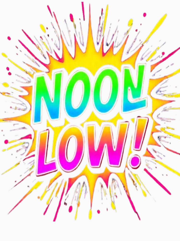 “NOON LOW Neon Comic Burst – Colorful Retro Pop Art Typography Design” by Trendworld00