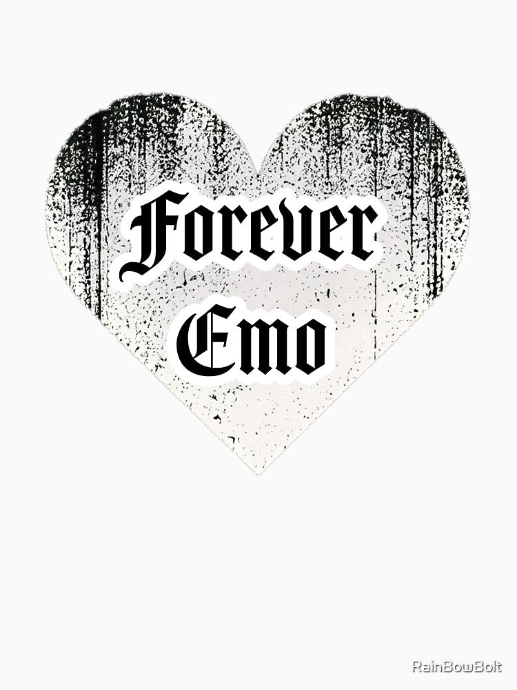 Forever Emo White Grunge Heart by Dopamine Glitch