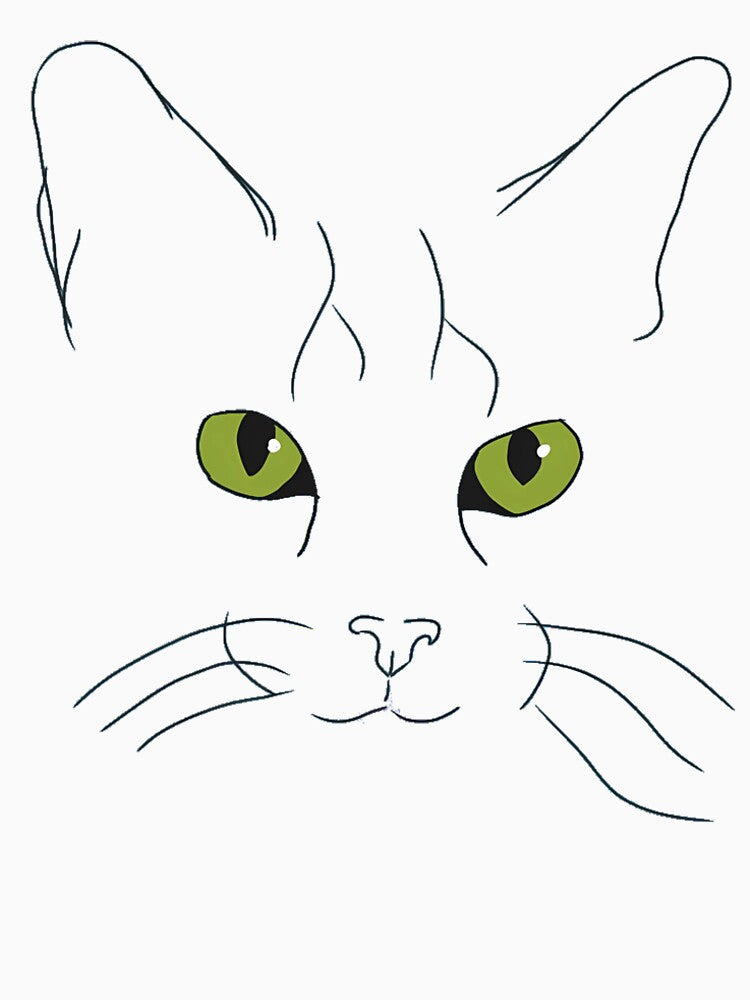 minimalist cat face illustration by mariaflaviane