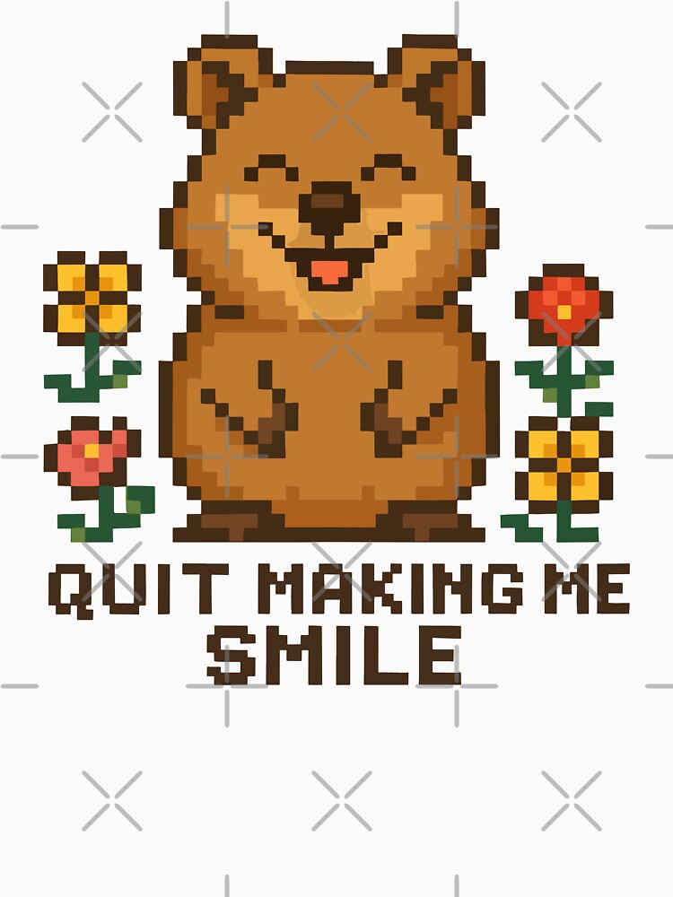 Quit Making Me Smile – Happy Quokka Pixel Art by NaturePixel
