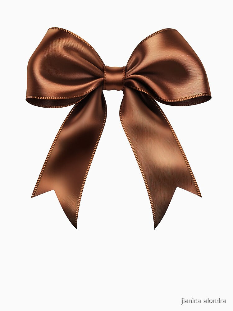 Chocolate Brown Satin Coquette Bow by jianina-alondra