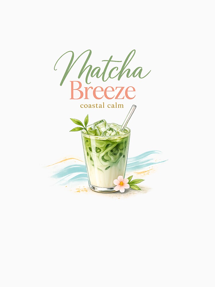 Matcha Breeze Coastal Iced Matcha – Summer Café Art by Sweet shop