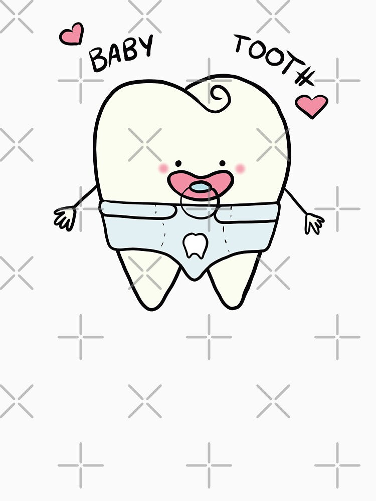 Cute Baby Tooth Character with Pacifier - Funny Pediatric Dentist Gift by karolaart