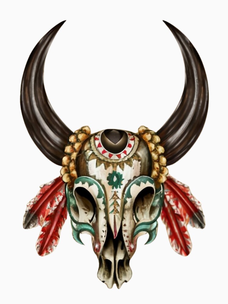 Vintage Aztec Indian West Pattern Bull Skull by RelaxMusic