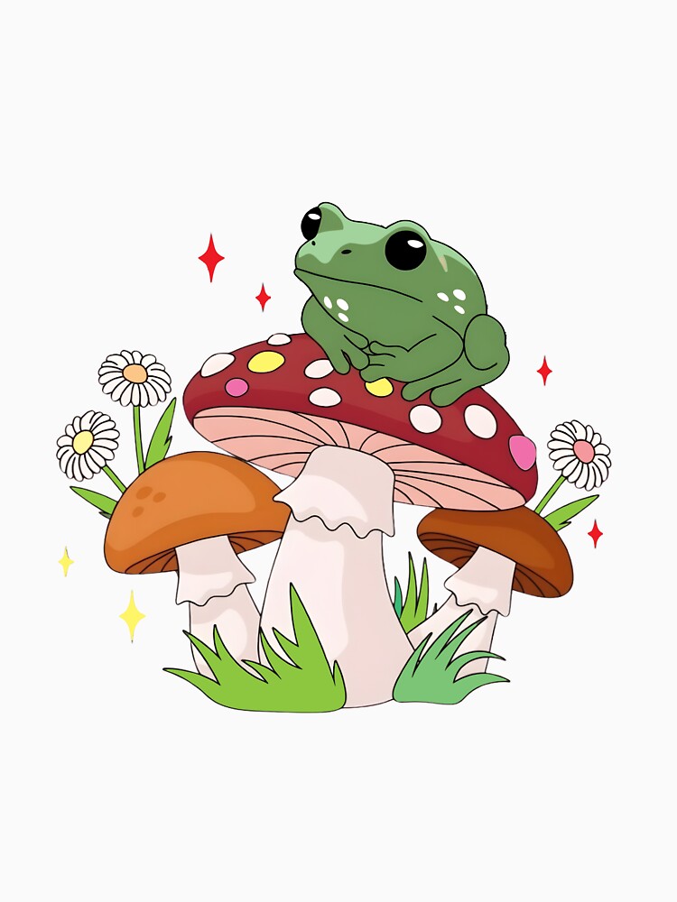 Cute Frog Sitting on Mushrooms by PholPol1959