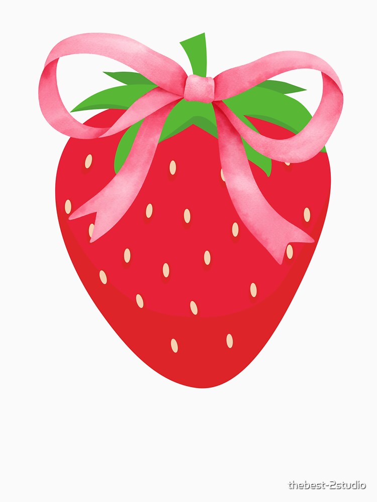Cute Strawberry and Bow Coquette by thebest-2studio