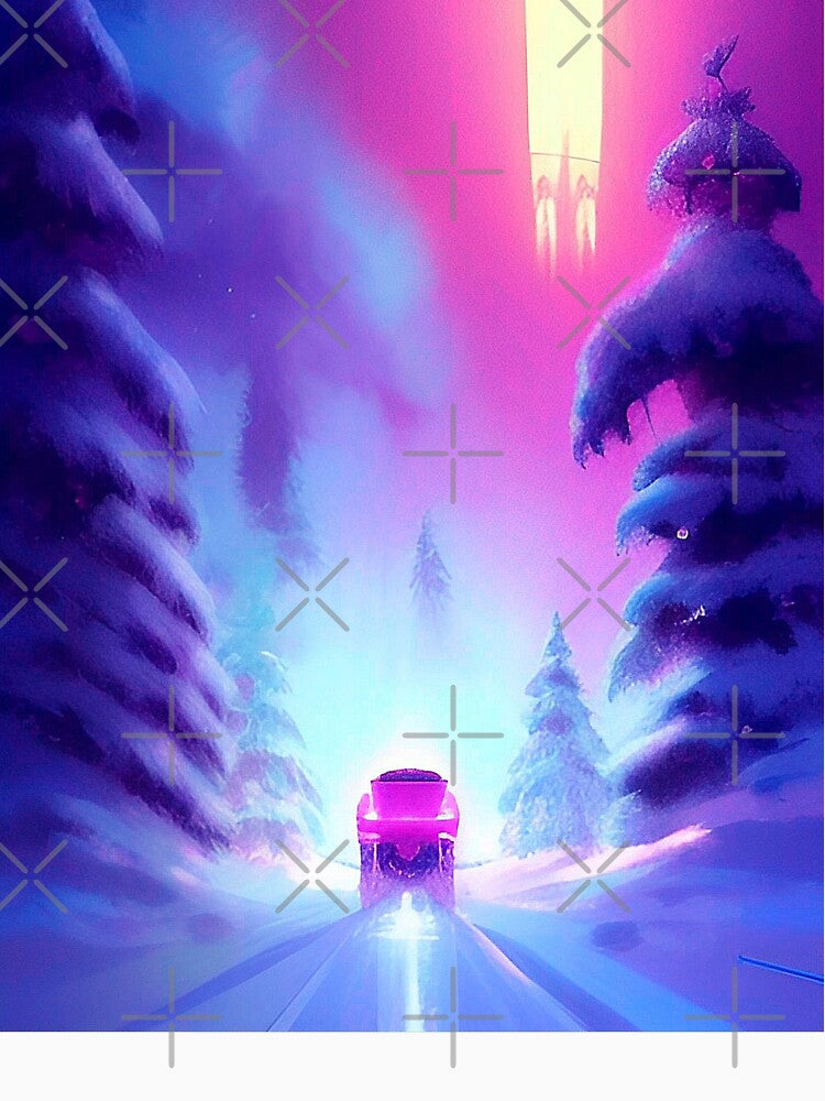Dramatic car driving winter UFO synthwave by Neo-Expression