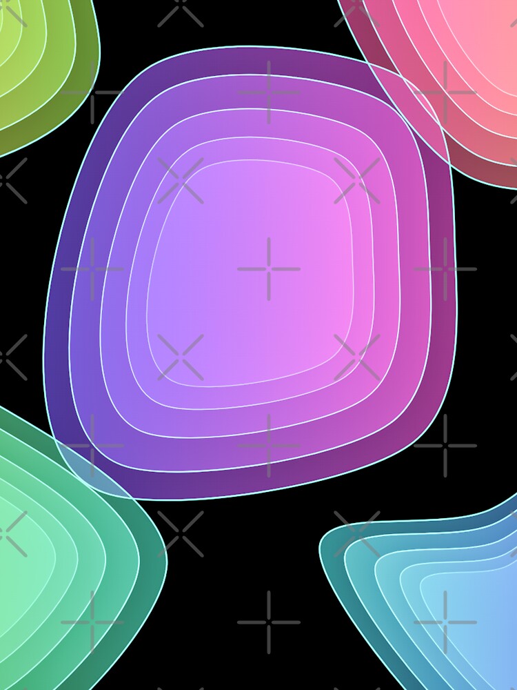 Abstract Gradient Shapes on Black Background by RudArtAI