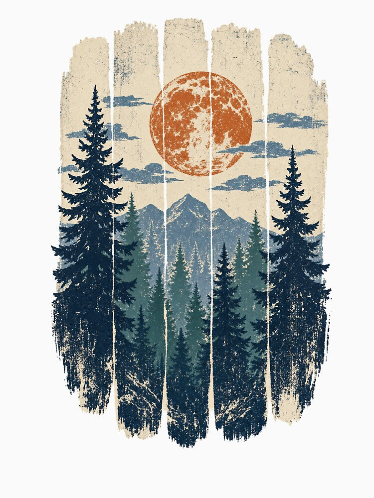 Pine Forest Under the Full Moon by VisualArtsOasis