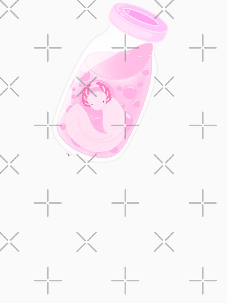 Axolotl in glass bottle by MeowMeowsShop
