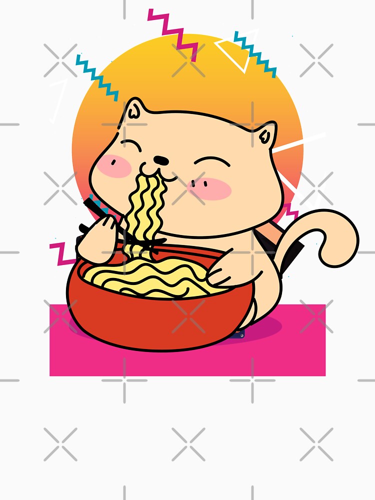 80's Cat Loves Ramen by Windmill Wildflowers