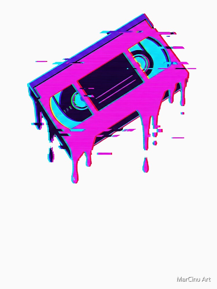 Vaporwave Glitch VHS Tape Melting Aesthetic by MarCinu Art