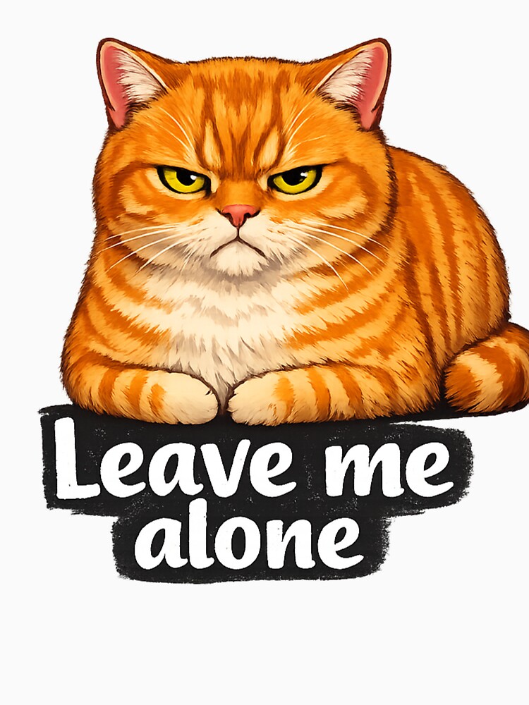 Leave Me Alone Cat – Funny Grumpy Ginger Cat Design by IrynaLineArt