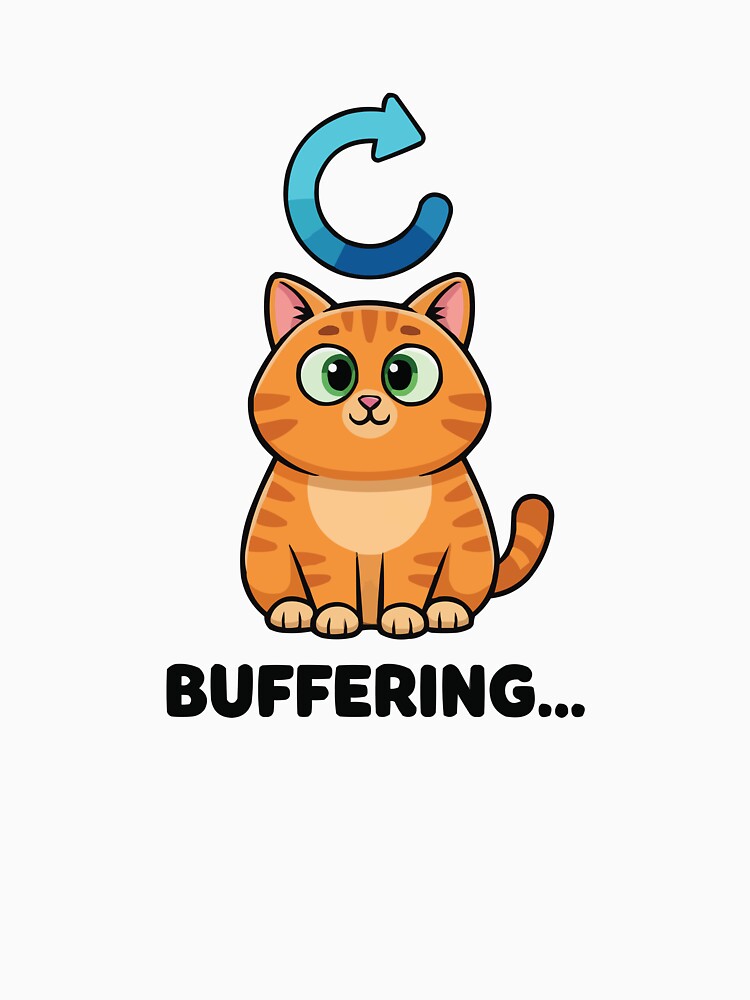Buffering... Please Wait - Orange Cat Loading by Petzzz