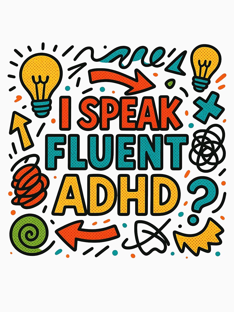 I Speak Fluent ADHD Funny Neurodivergent Dad Shirt Retro Vintage Design by CollectionsJEm