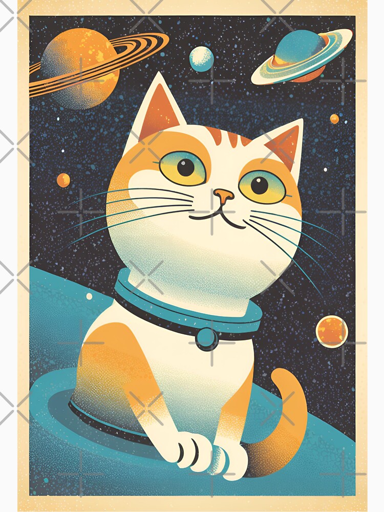 Retro futuristic cat in space by Barbzzm