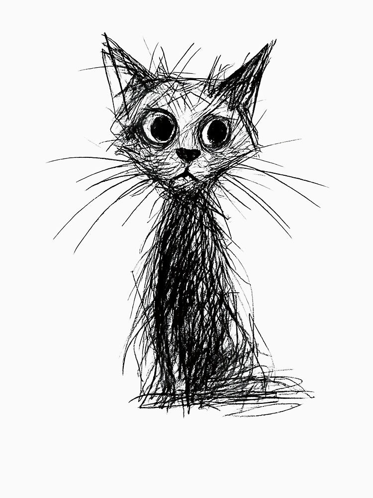 Kitten Lover Abstract Scribble Art Cute Cat Cat by Goleon12