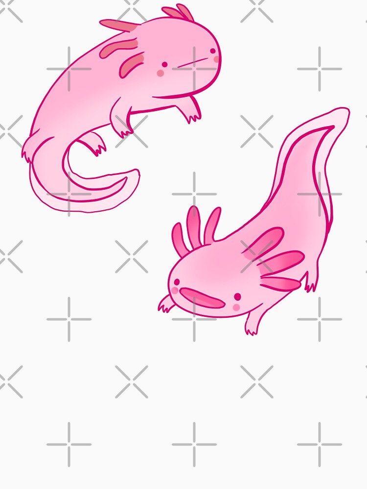 Two axolotls drawing by Mayarart