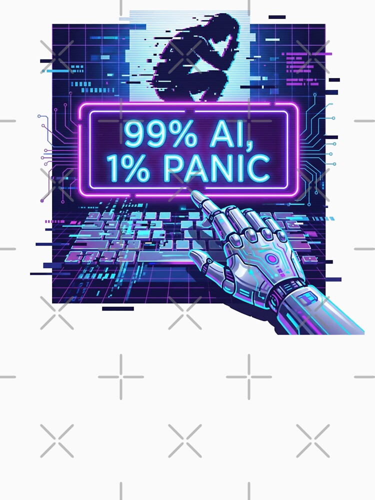 99% AI, 1% Panic Funny Tech Art for Developer by chattsuede