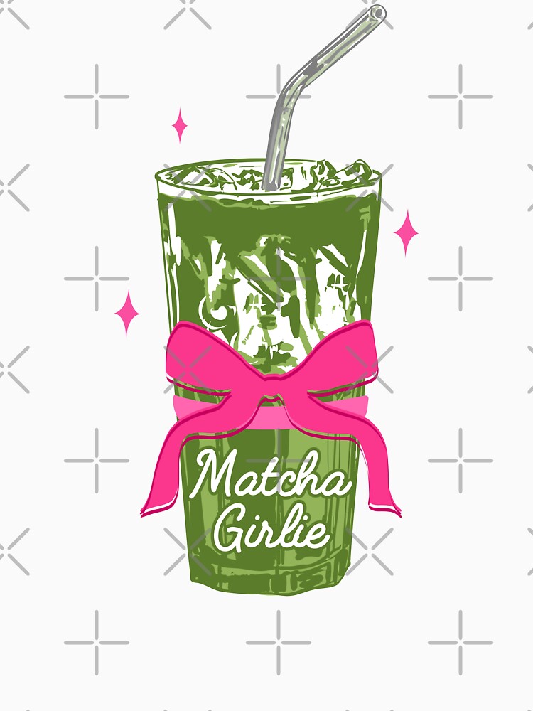 Pink Bows Matcha – Girly Vintage Illustration by MaiZephyr