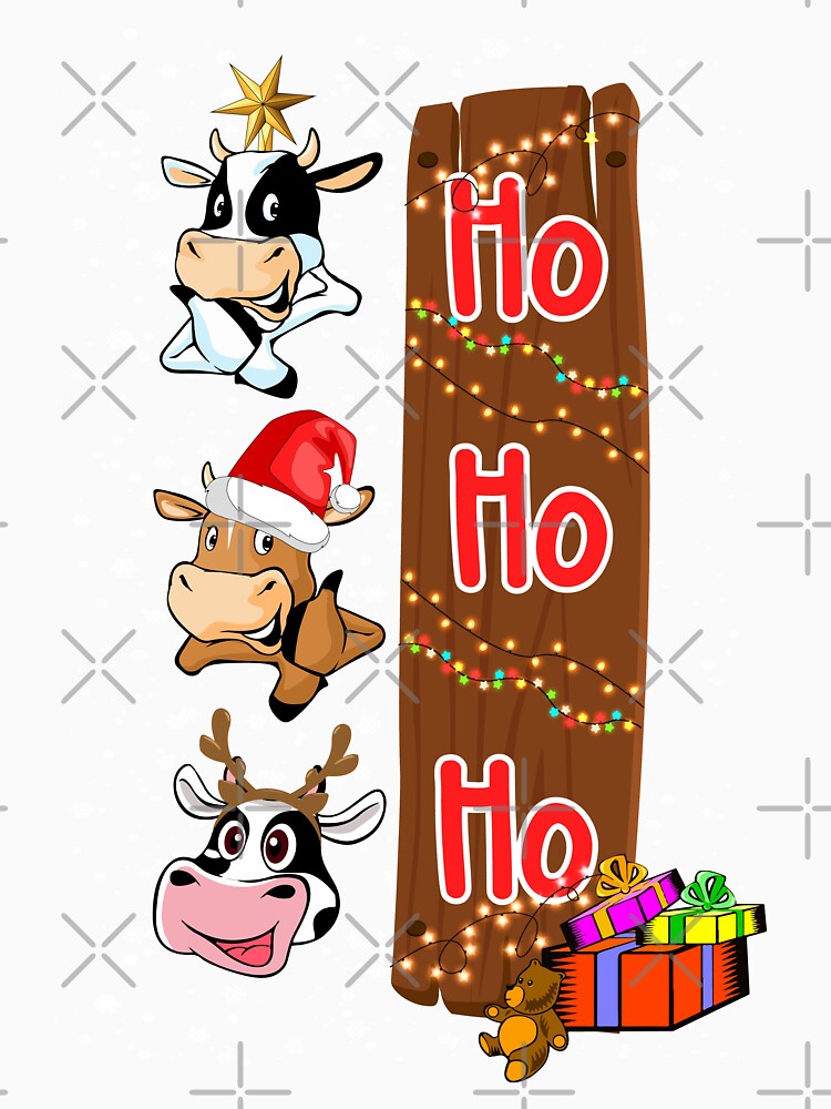 Christmas Heifer Santa Hat Christmas Lights Cow Lovers by reginaturner