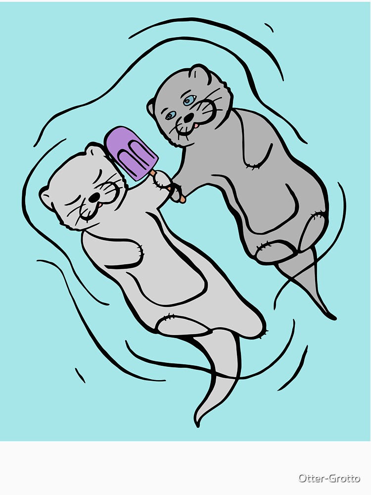 Otters Holding Hands, Wait, That's a Popsicle by Otter-Grotto