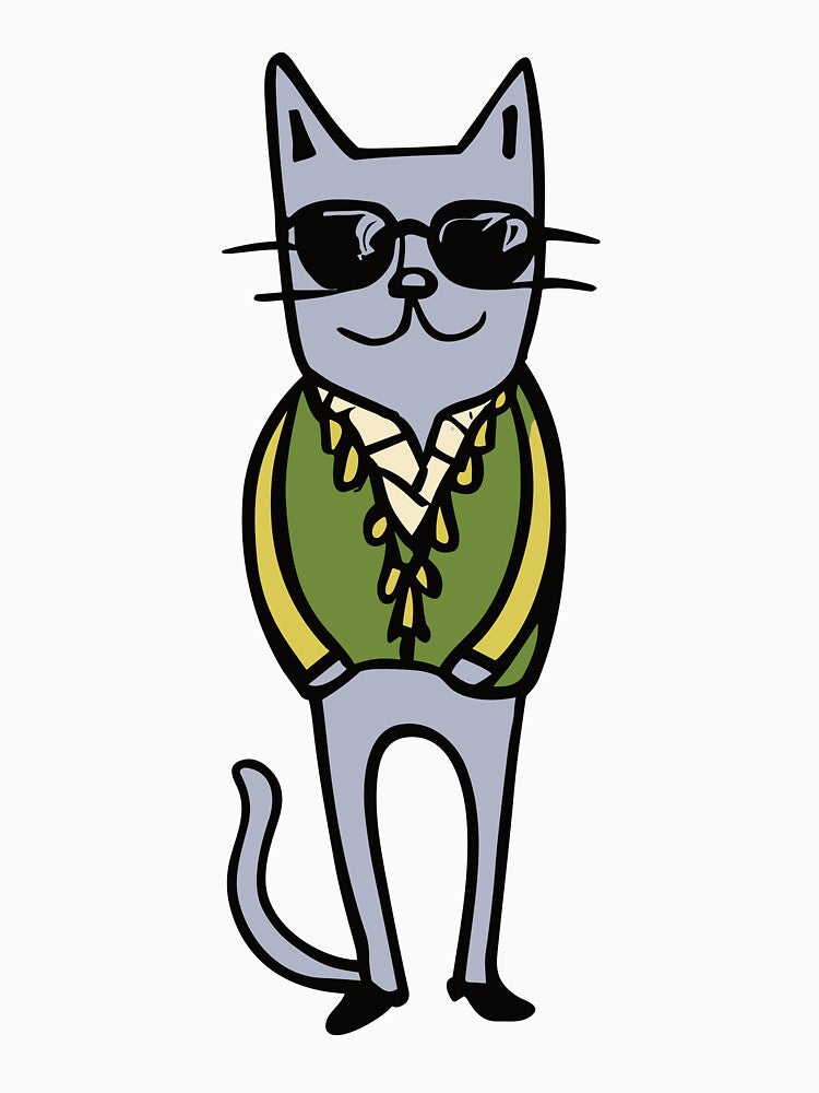 Meow-velous Cat Illustration: A Boho-Chic Tee for the Feline Fanatic by SorryFrog