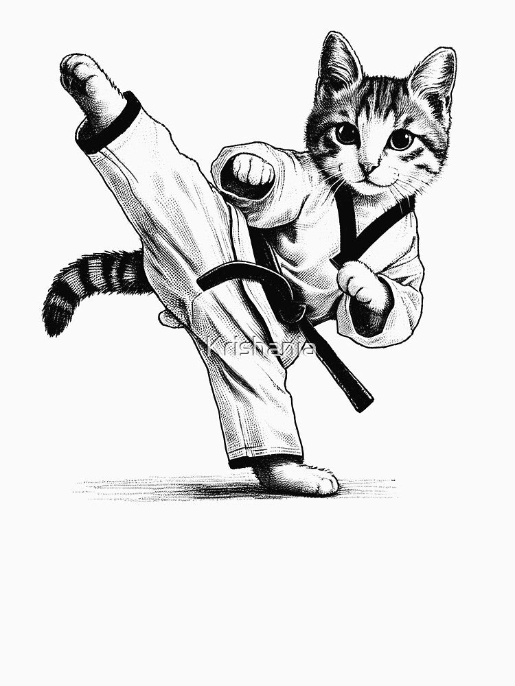 Cat Do Taekwondo by Kimberley King Art  King Art