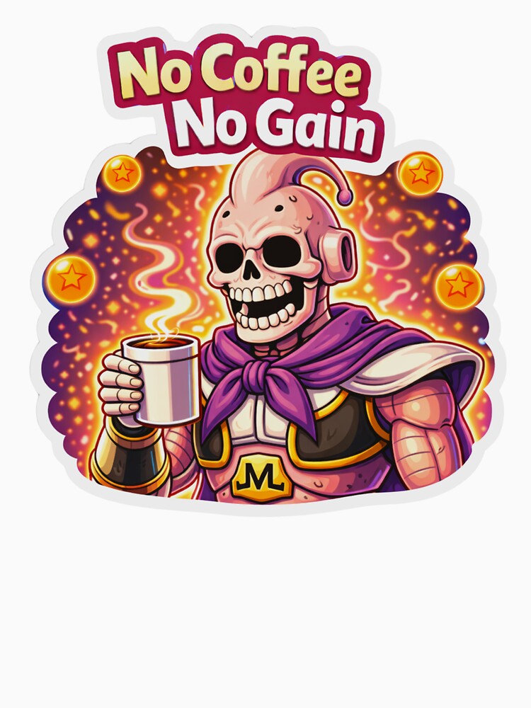 Anime Pink Warrior Skeleton Coffee Sticker by MiteiArt
