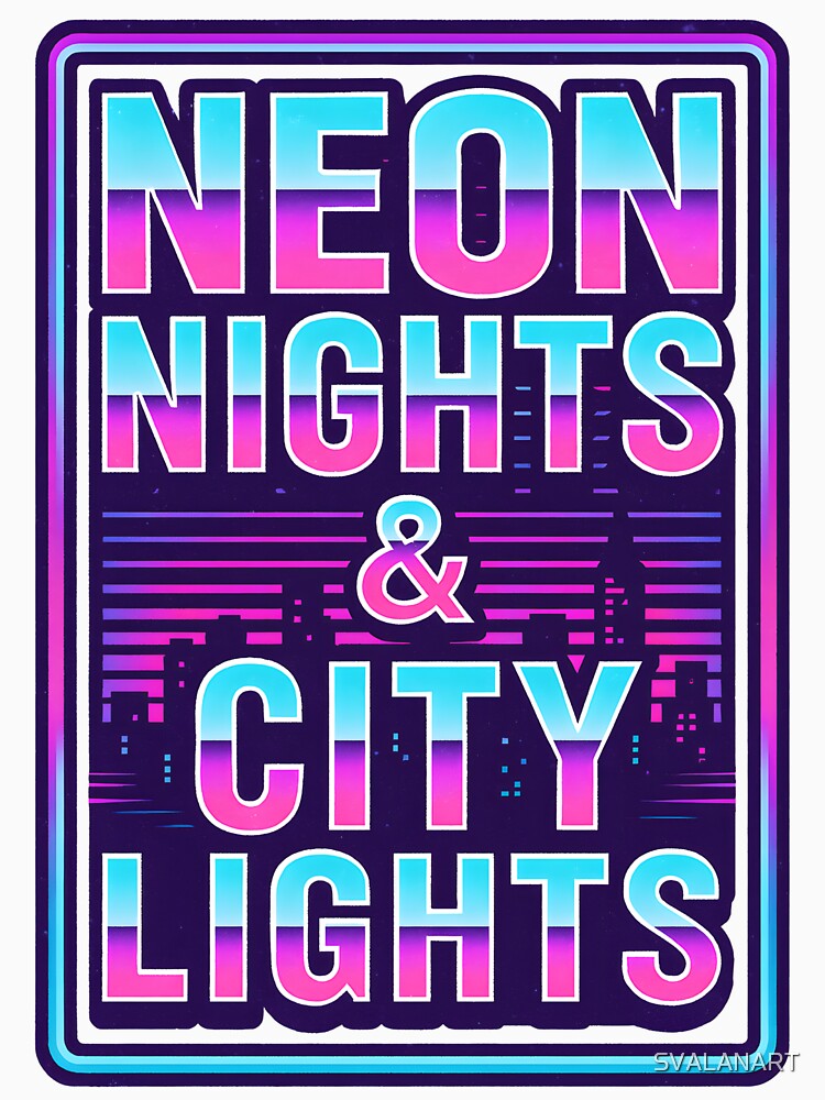 Neon Nights & City Lights – Synthwave Neon City Design by SVALANART