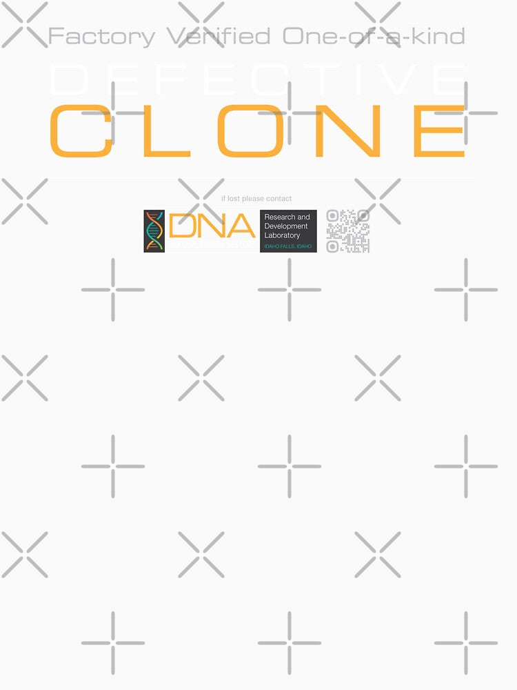 DEFECTIVE CLONE – Factory Verified Sci-Fi Identity Tee by Spaabus