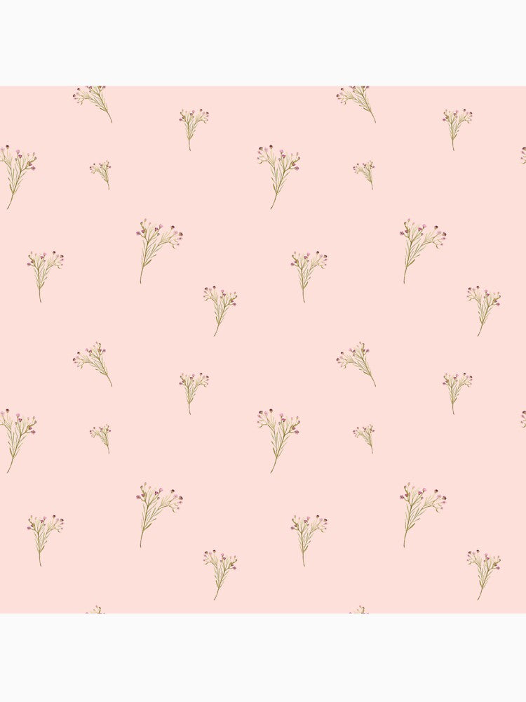 Branch pink flower floral pattern watercolor pink by Yana Mustafina | Boho Soulful Designs