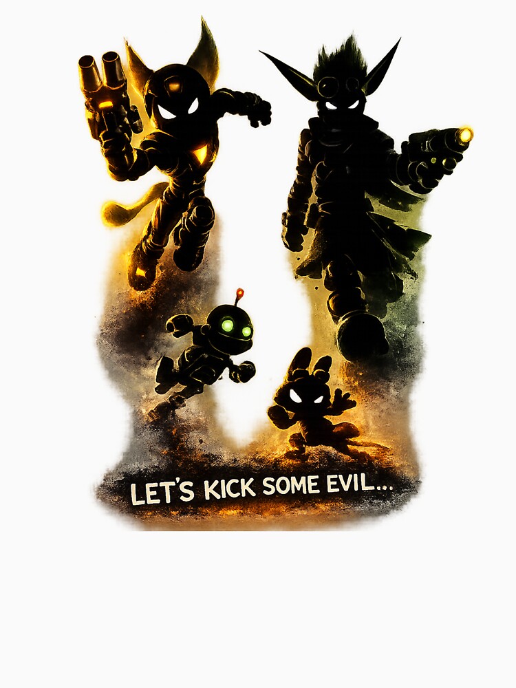 Let's Kick Some Evil – Ratchet & Clank and Jak & Daxter Retro Gaming Silhouette by JovanTheEditor