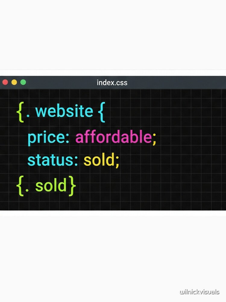 Sell Website Code - Funny Web Developer Design by wilnickvisuals