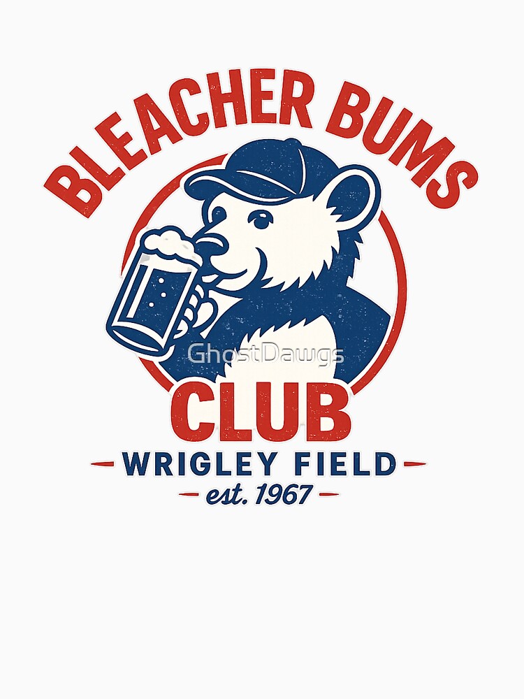 Bleacher Bums Club Wrigley Field Vintage Baseball Drinking Shirt by GhostDawgs