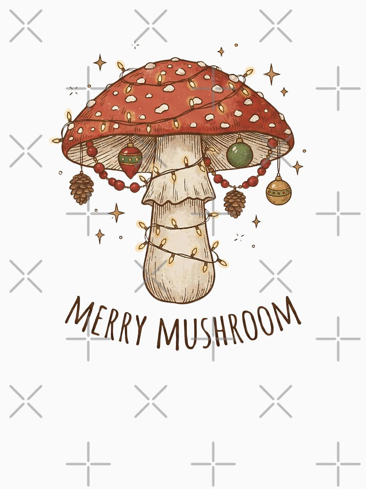 Merry Mushroom Cute Cottagecore Christmas by BKPrintDesing