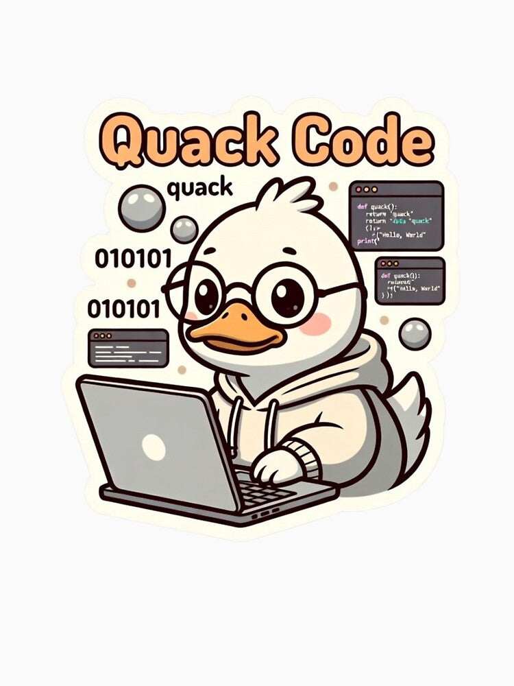 “Quack Code – Adorable Duck Programmer with Laptop & Binary Humor” by Designorado