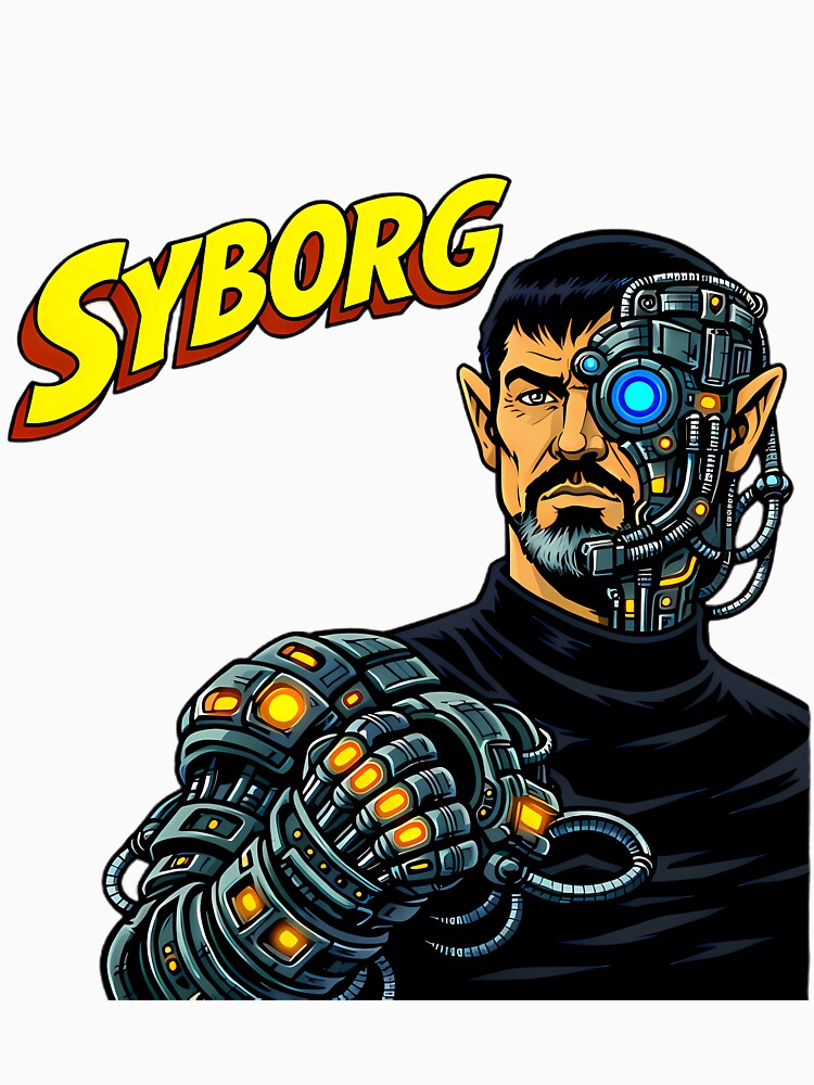 Syborg Retro Sci-Fi Cyborg Alien Illustration by AuraloomAtelier