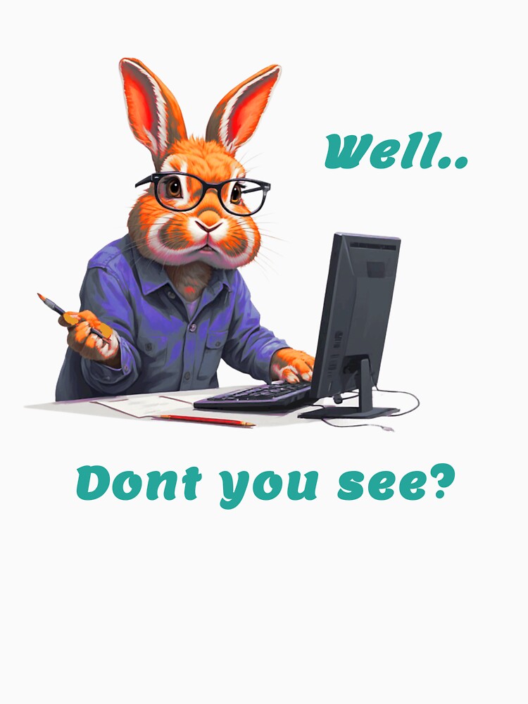 Geek Bunny,, a funny computer gift, for the computer geek and computer lover by PiperParrot