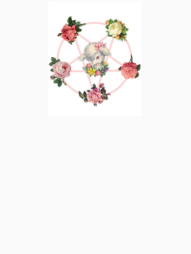 floral satanic baby lamb by pinkmansion