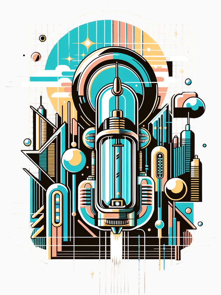 Vintage Futurism Rocket Design by SholoStudio