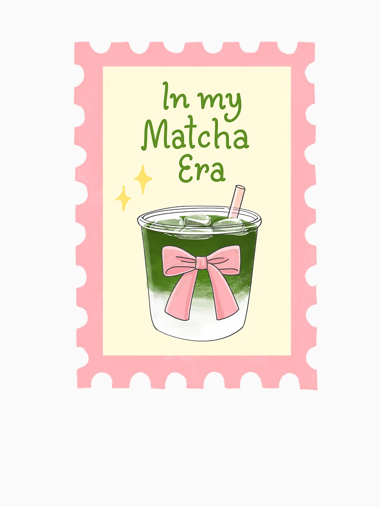 In my Matcha Era Girlie Clipart Sticker Print by NixDigitalStudio