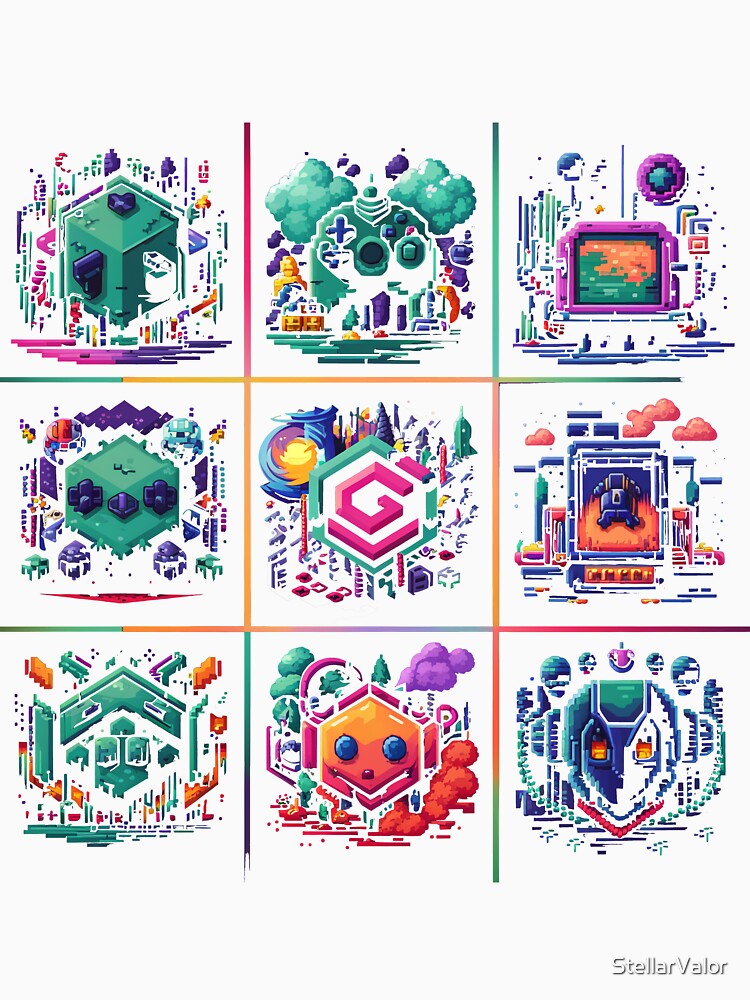 Nostalgic Pixels: Retro Video Games Pixel Art" by StellarValor